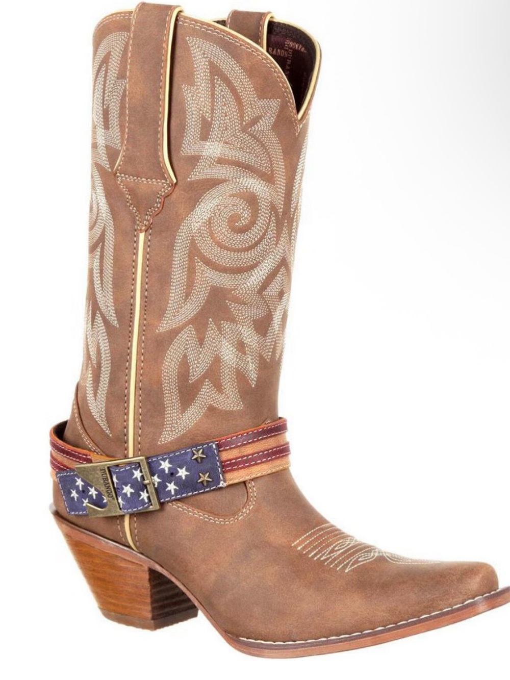 Durango Crush Flag Accessory Western Buckle Sqaure Toe Boots Women’s Size 8 New